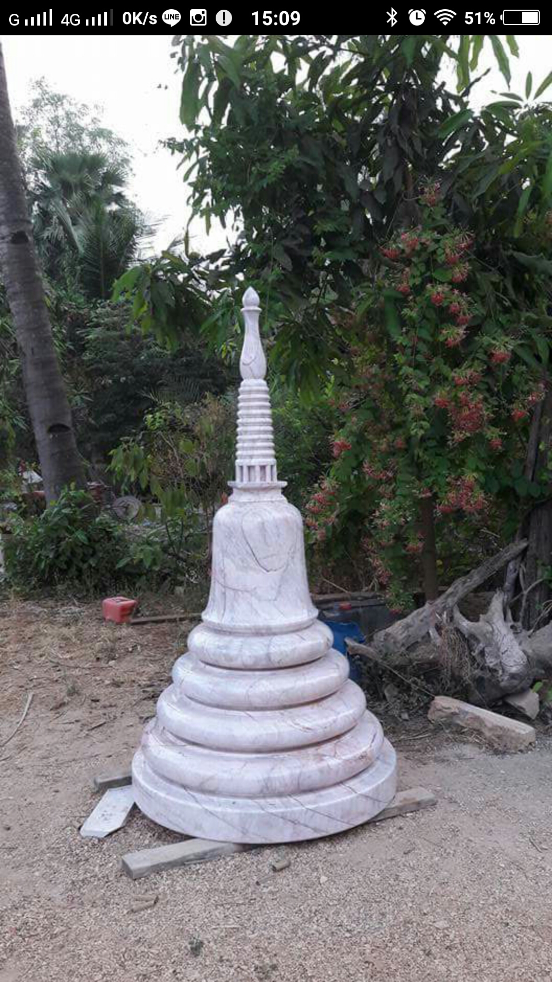 เจดีย์หินกว้าง100เซนติเมตรสูง180เซนติเมตร
