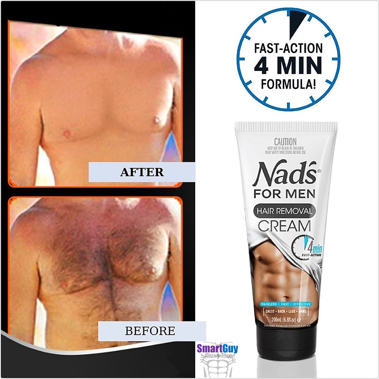 Nads For Men Hair Removal Cream 200ml. ผลิตภัณฑ์กำจัดขนสำหรับผู้ชาย