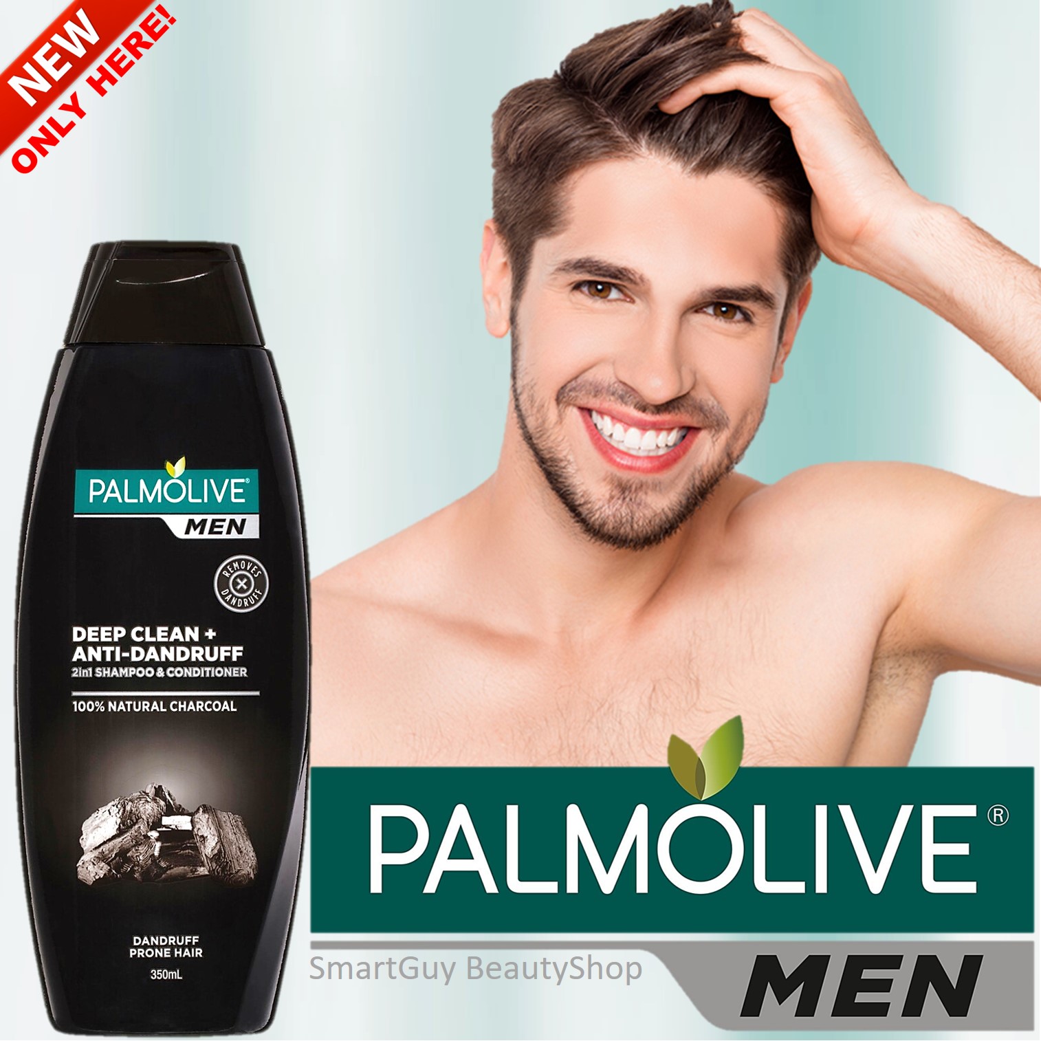 Palmolive Men Deep Clean+Anti-Dandruff 2in1 Shampoo & Conditioner 350ml แชมพูผสมครีมนวดสูตรพิเศษทำความสะอาดพร้อมบำรุงเส้นผมและหนังศีรษะสำหรับผู้ชาย สินค้านำเข้าจากต่างประเทศ