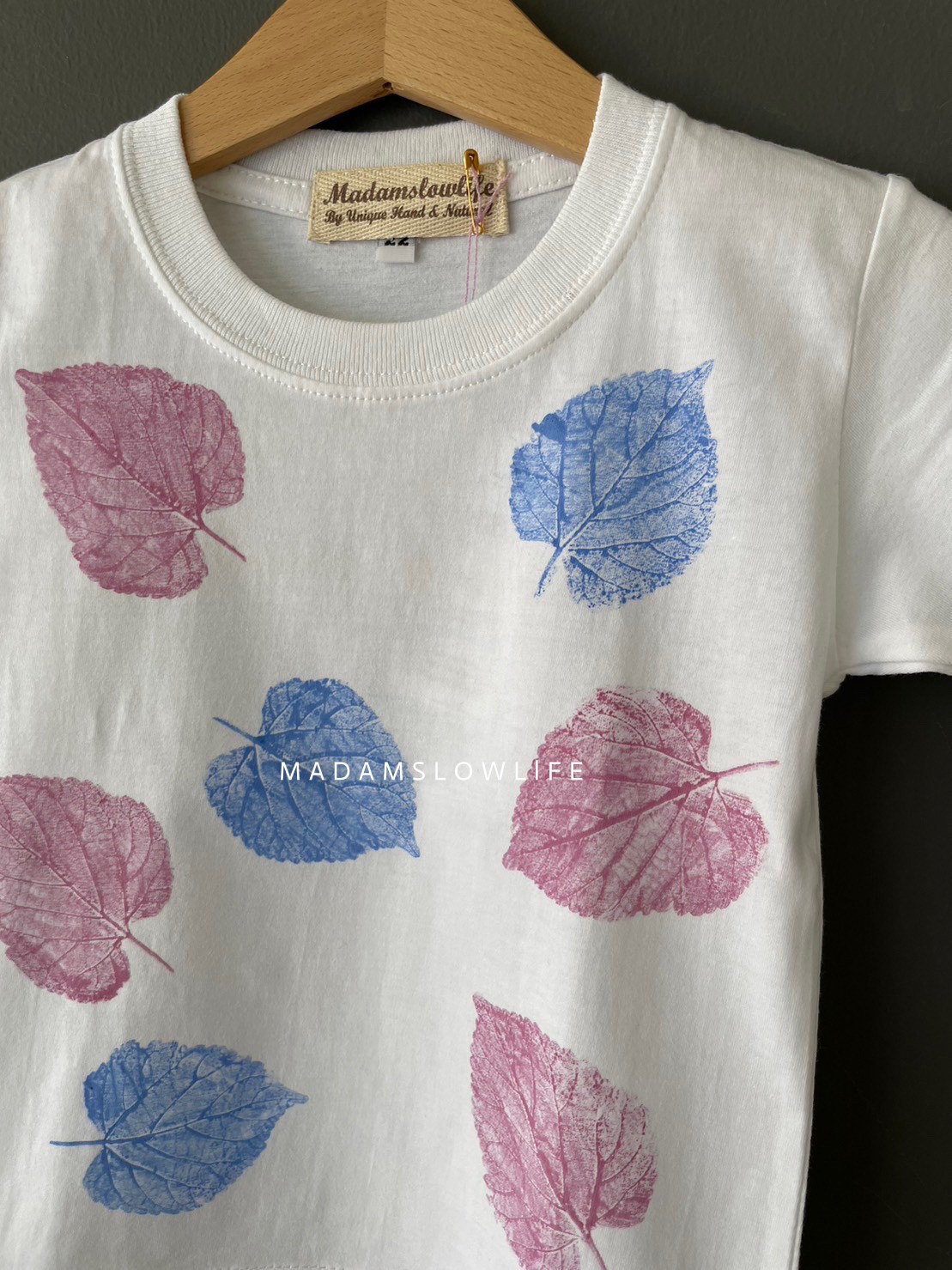 เสื้อเด็กชาย/หญิง คอตตอน 100% พิมพ์ลายใบไม้ size 90 100 110 120 130 140