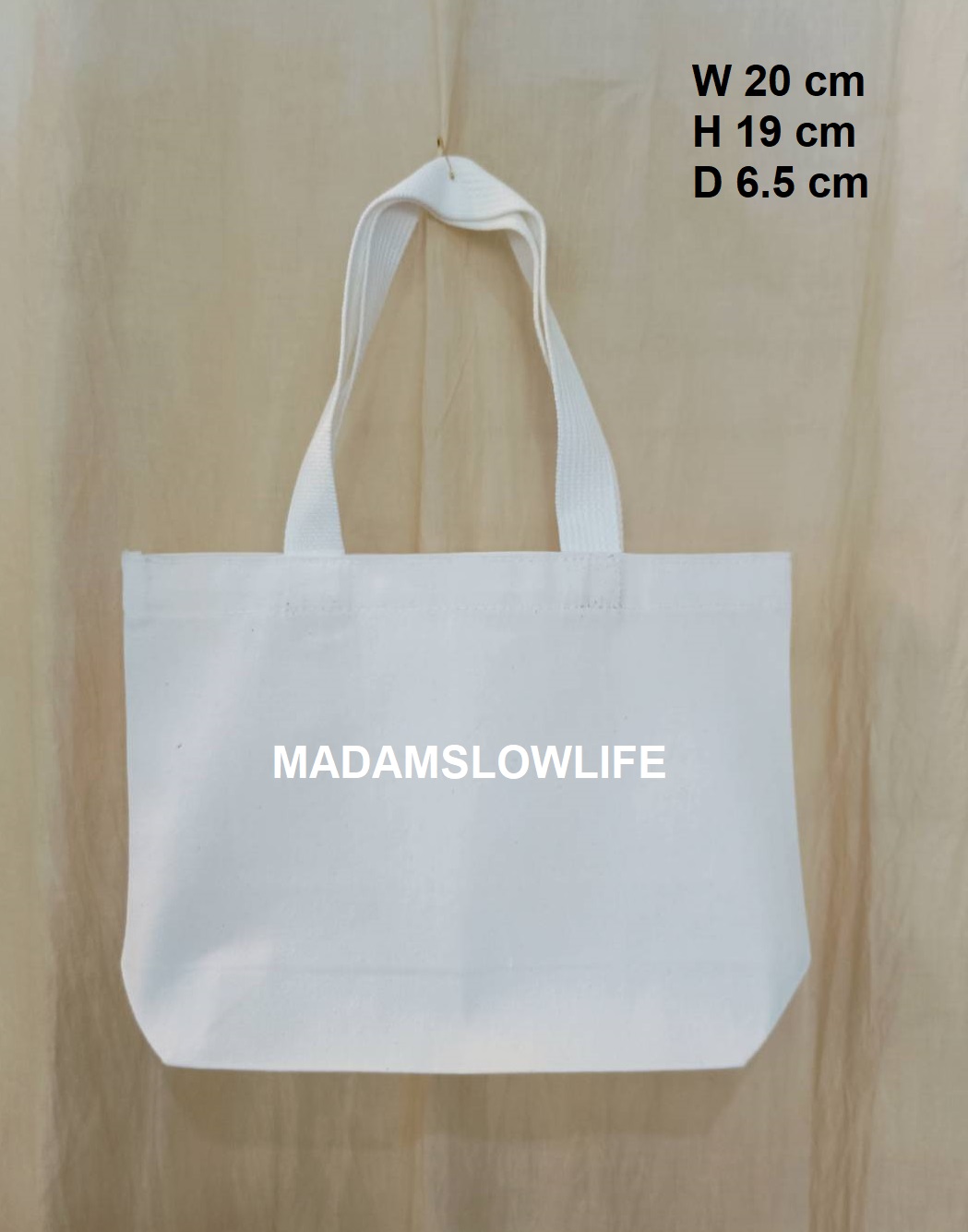 (รับผลิตออเดอร์) กระเป๋าผ้า Eco-bag ขนาด W 20 cm* H 19 cm * D 6.5 cm