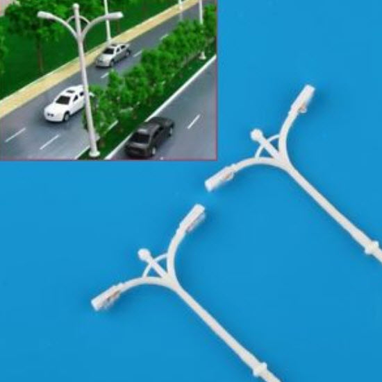 เสาไฟถนนสองกิ่ง 6V สูง 5.5 ซ.ม. (สเกล 1:200) / 5 ต้น