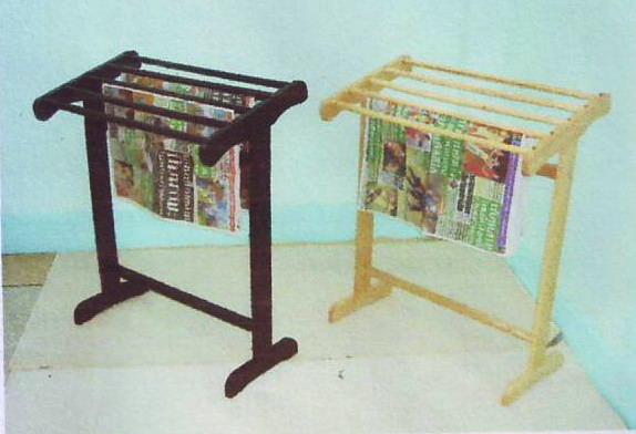 ราวแขวนหนังสือพิมพ์ ไม้ยางพารา