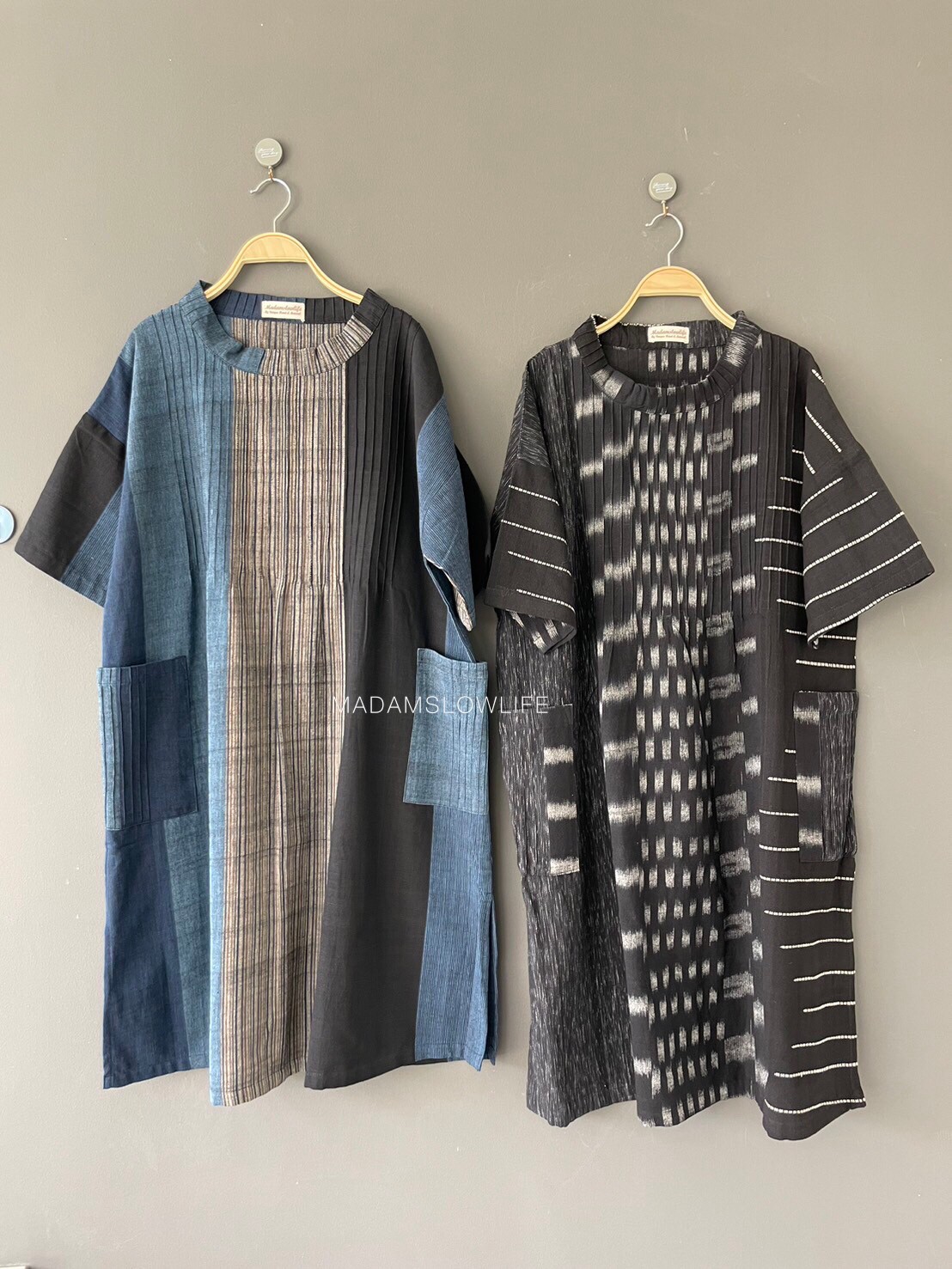 เดรสแซก Size F อก 38-48 ยาว 41 เนื้อผ้าทอด้วยมือ