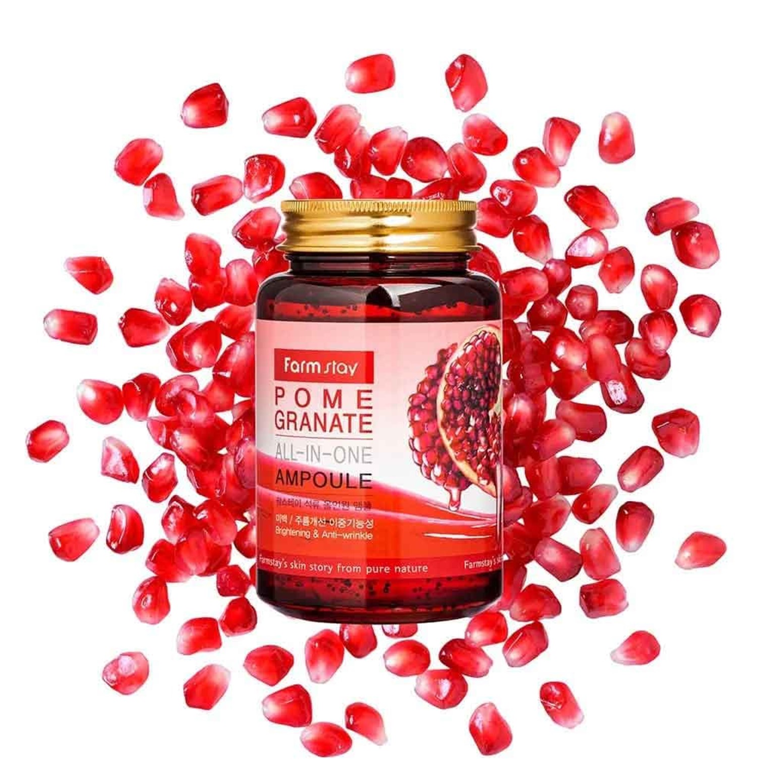 FarmStay Pomegranate All-In-One Ampoule 250ml ครีมเจลบำรุงผิวหน้าสูตรพิเศษจากสารสกัดผลทับทิมสินค้านำเข้าจากเกาหลีของแท้พร้อมส่ง