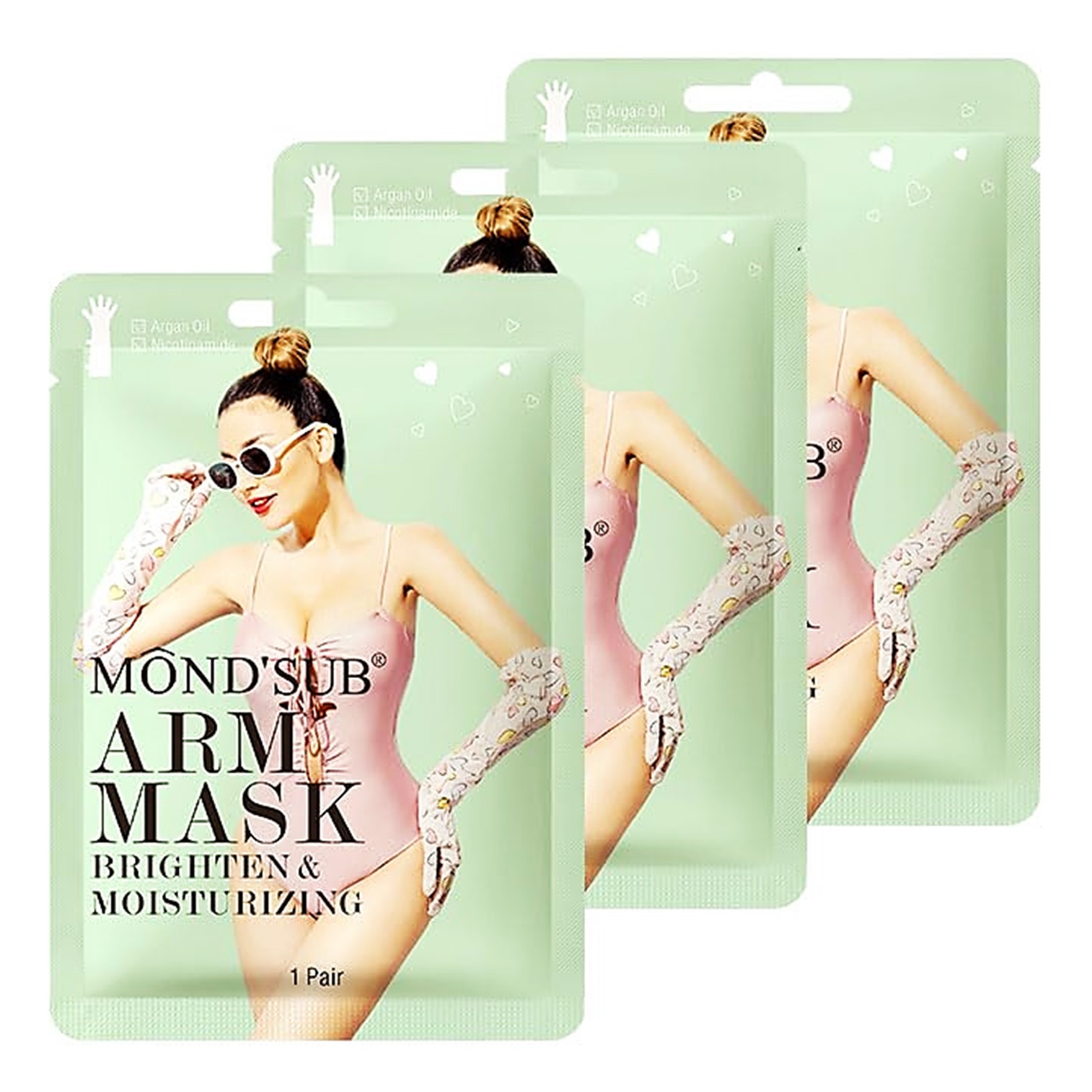 Mond’Sub Arm Mask Brighten&Moisturizing 3Pack ผลิตภัณฑ์มาส์คบำรุงผิวเนียนนุ่มกระจ่างใสสำหรับแขนและมือสูตรพิเศษจากต่างประเทศของแท้พร้อมส่ง