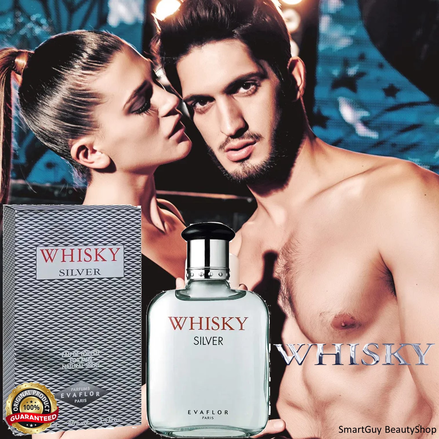 EVAFLORPARIS Whisky Silver Eau De Toilette 100 ml Perfume Spray Men น้ำหอมลิขสิทธิ์แท้กลิ่นใหม่ล่าสุดรุ่นพิเศษจากวิสกี้สินค้านำเข้าจากต่างประเทศพร้อมส่ง