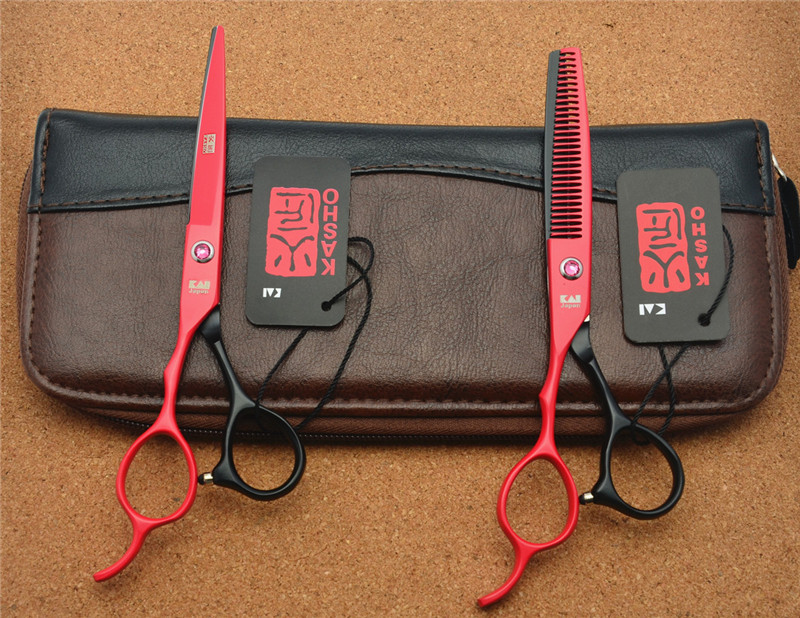 กรรไกรมือซ้าย Kasho Red Black 6.0