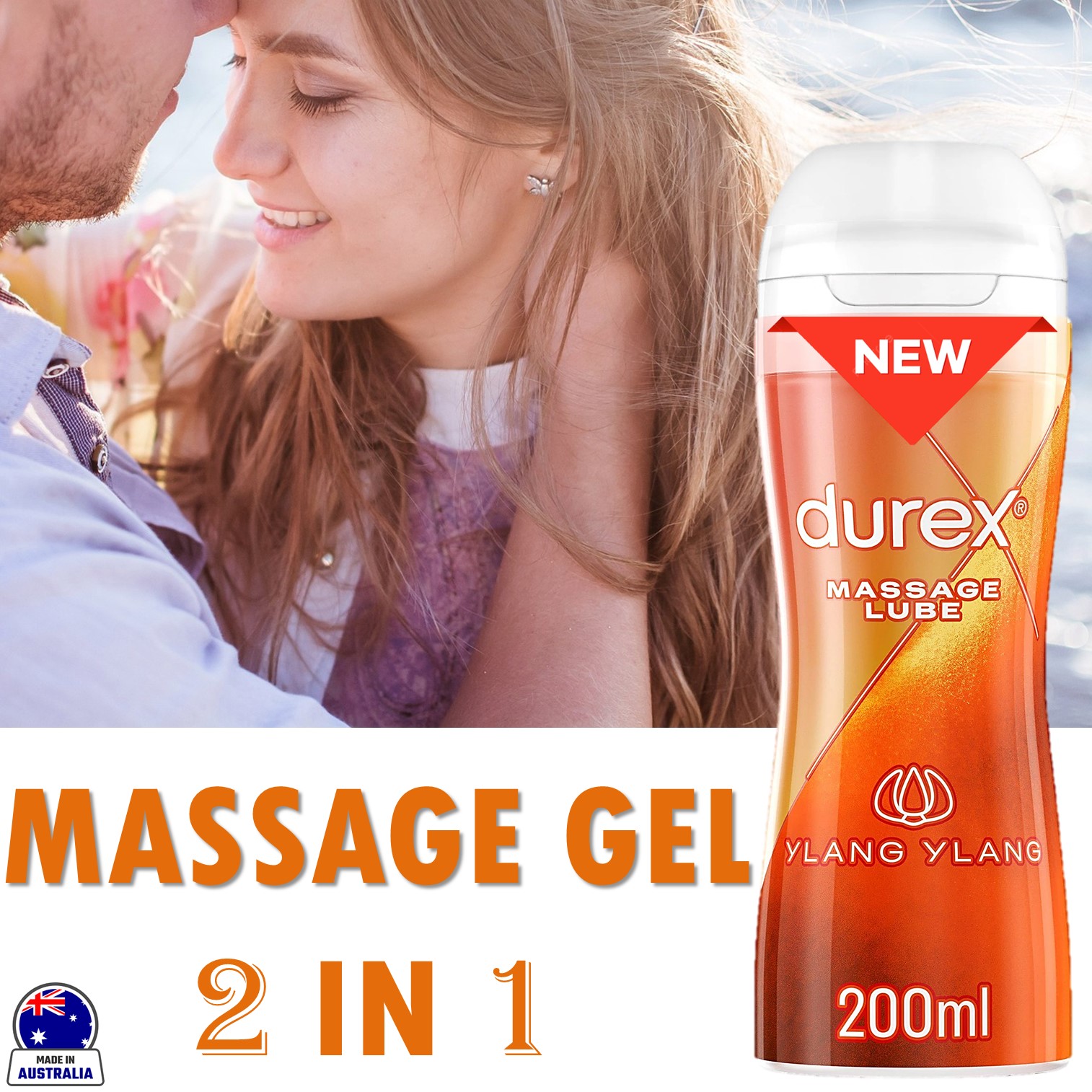 DUREX Play Sensual Massage 2in1 Ylang Ylang 200ml เจลหล่อลื่นเนื้อบางเบาสูตรพิเศษเป็นน้ำมันนวดในตัวสินค้าคุณภาพสูงนำเข้าจากออสเตรเลียของแท้พร้อมส่ง