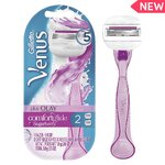 Gillette Venus ComfortGlide with Olay Sugarberry Women's Razor Handle +2 Refills มีดโกน5ใบมีดรุ่นพิเศษพร้อมการบำรุงผิวหลังโกนจากครีมโอเลย์
