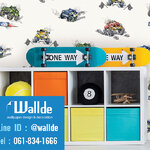 วอลเปเปอร์ห้องเด็ก วอลเปอร์ลายการ์ตูน ลายรถ (12510)