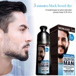 MOKERU black color dye shampoo for beard&hair 5 minutes fast color แชมพูเปลี่ยนสีผมและหนวดเคราภายใน 5 นาที สีดำธรรมชาติ