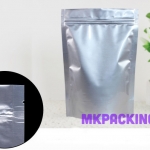 ถุงฟอยด์เงินทึบ ซิปล็อค ตั้งได้ ขนาด 17*24+4 ซม.