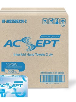 กระดาษเช็ดมือ Acsept หนา 2 ชั้น
