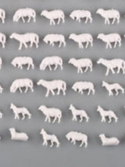 ชุดรวม (Farm animals) ม้า แกะ สุนัขเลี้ยงแกะ (สเกล 1:150) / 25 ตัว