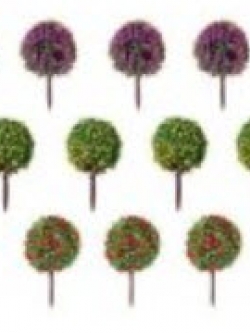 ต้นไม้ ทรงพุ่มกลม สูง 3.5 ซ.ม. / ชุด 5 ต้น