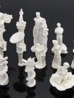 prop / โมเดลรูปปั้นสีขาว สเกล 1:87 / ชุดรวม 13 ชิ้น