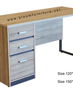 โต๊ะทำงานขาเหล็กพร้อมลิ้นชัก มีกุญแจล็อก ขนาด 120 และ 150 ซม.