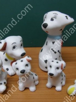 ตุ๊กตาเซอรามิค คุณด่างจุด 6 ตัว