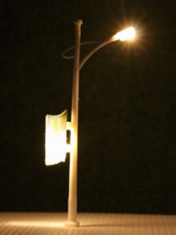 เสาไฟพร้อมป้าย 6V สูง 9.8 ซ.ม. / 5 ต้น