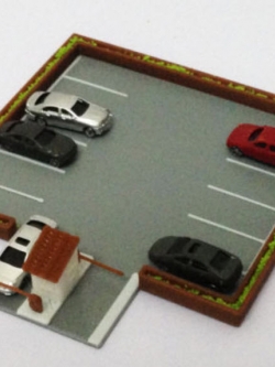 สเกล 1:220 ลานจอดรถ + รถ 5 คัน