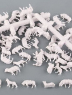 แกะ + สุนัขเลี้ยงแกะ คละแบบ (สเกล 1:87) / 12 ตัว