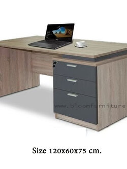 โต๊ะทำงานพร้อมลิ้นชัก มีกุญแจล็อก ขนาด 120x60x75 ซม.