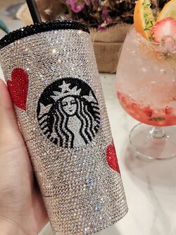 แก้วสตาร์บัคติดเพชร Starbucks diamond cup