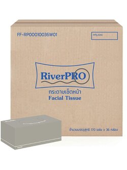 กระดาษเช็ดหน้ากล่อง RiverPro 20x20cm.