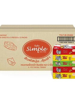 กระดาษเช็ดหน้า ซิมเพิล ลาย Tom&Jerry