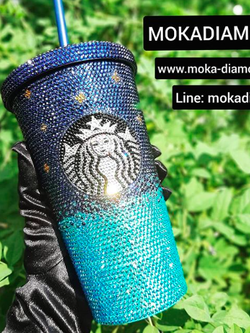 แก้วสตาร์บัคติดเพชร2tone 16 oz.