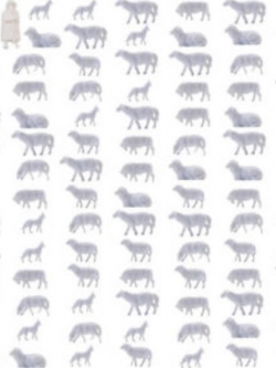 แกะ + สุนัข + คนเลี้ยง (สเกล 1:87) คละแบบ / 100 ตัว (พรี-ออเดอร์)