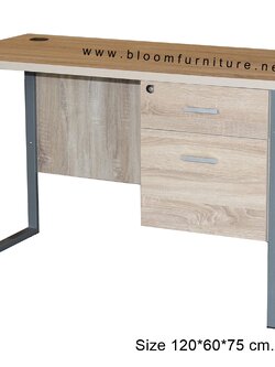 โต๊ะทำงานขาเหล็กพร้อมลิ้นชัก มีกุญแจล็อก ขนาด 120 ซม.