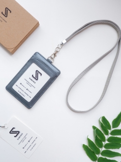 ซองใส่บัตร พร้อมสายคล้องบัตร : Gray (สีเทา)