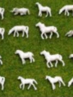 ม้า สีขาว คละแบบ (สเกล 1:150) / ชุด 50 ตัว (Everest)