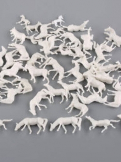 ม้า สีขาว คละ (สเกล 1:87) / ชุด 25 ตัว