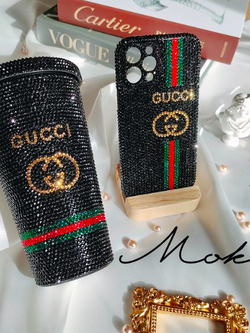 แก้วสตาร์บัคติดเพชรลายGUCCI