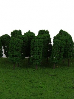 ต้นไม้ สเกล 1:300 สูง 3.5 ซ.ม. สีเขียวเข้ม / 25 ต้น