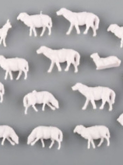 แกะ + สุนัขเลี้ยงแกะ คละแบบ (สเกล 1:87) / 36 ตัว