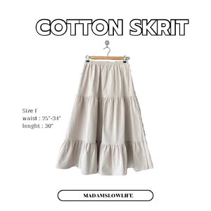 กระโปรง Size F ผ้าคอตตอนเนื้อหนาสีชมพูอ่อน