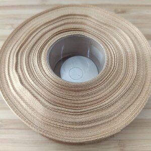 ริ้บบิ้นซาติน หน้ากว้าง25mm สีน้ำตาลทอง 5 หลา