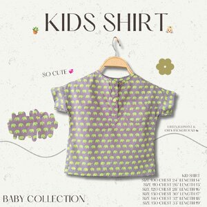 เสื้อเด็กผู้ชาย แต่งกระเป๋า พิมพ์ลายช้าง Size: 100 110 120 130 140 150