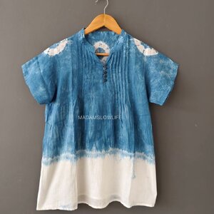 เสื้อผู้หญิงคอจีน สีคราม Size:F