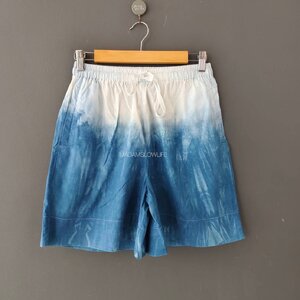 กางเกงขาสั้น Size: S M L XL 2XL มัดย้อมครามทูโทนสีธรรมชาติ