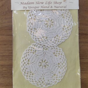 ที่รองแก้ว รองแจกัน ประดับโครเชต์ Crochet S6Whtie