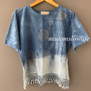 เสื้อคอตตอน ย้อมสีธรรมชาติและปลอดสารพิษ ปักมือ ถักริม Blouse Hand Tie Dye Natural and Non-Toxic with Hand needles Unique Designed