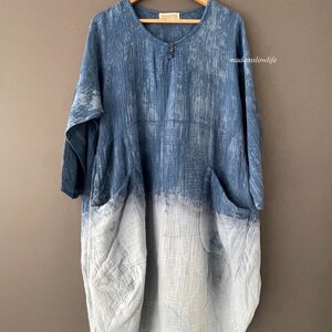 เดรสมัดย้อมผ้าคอตตอนนุ่มสวมใส่สบาย อก38-54 นิ้ว