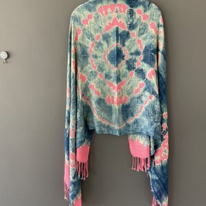 ผ้าพันคอ Non-toxic tie-dyed Thai silk scarf Size:65cm.*160cm.