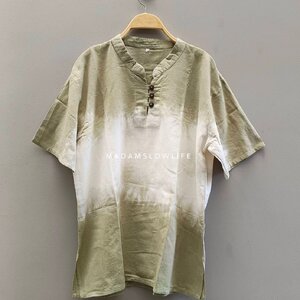 เสื้อคอจีนผู้ชาย มัดย้อมสีปลอดสารพิษ Size: 42 44 46 48 50