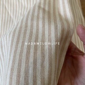 ผ้าฝ้ายทอมือสีเบจผ้าฝ้ายทอมือลายสีเบจสีครีม Hand made